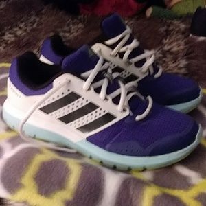 Adidas blue, white, black sneakers
